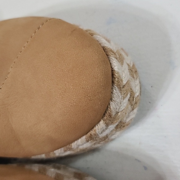 Naturalizer Talia Womens Espadrilles Shoes Caramel Leather Ankle Straps 8W GUC - Picture 6 of 15